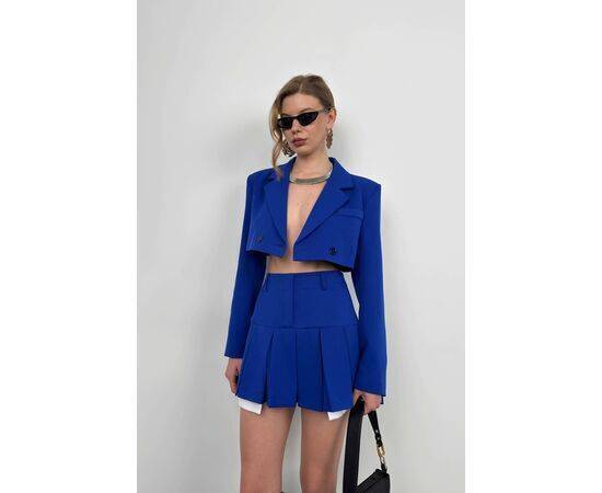 Women's Pleated Skirt & Crop Jacket Set