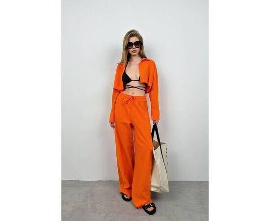 Women's Oversize Crop Shirt & Wide Leg Trousers Set