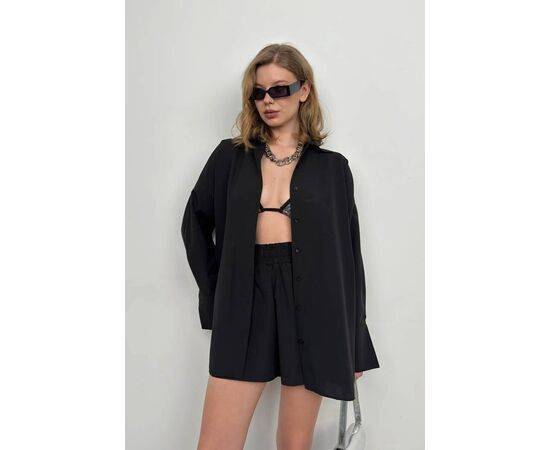 Women's Oversize Shirt & Drawstring Shorts Set