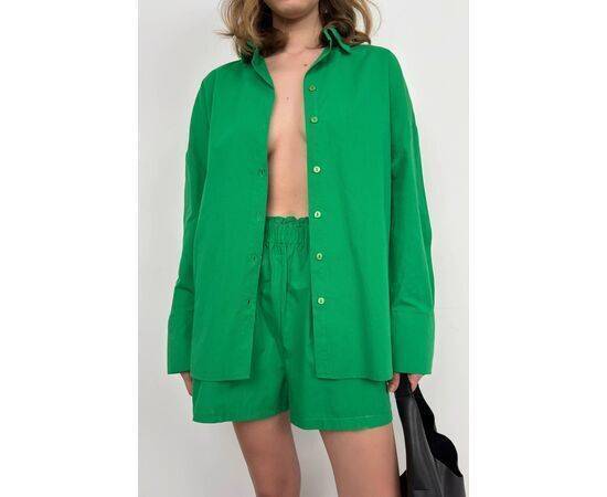 Women's Oversize Shirt & Drawstring Shorts Set