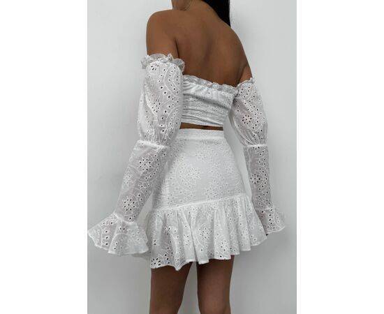 Women's Lace Crop Blouse & Skirt Set