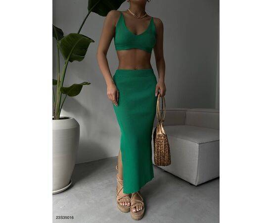 Women's Crop Bustier & Slit Skirt Set