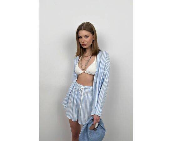 Women's Striped Shirt & Shorts Set