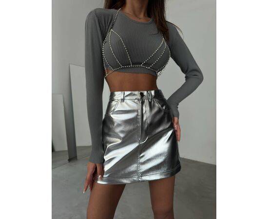 Women's Metallic Mini Skirt