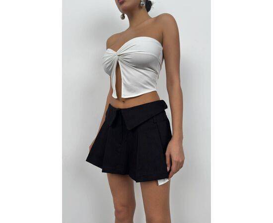 Women's Waist Fold Pleated Mini Skirt