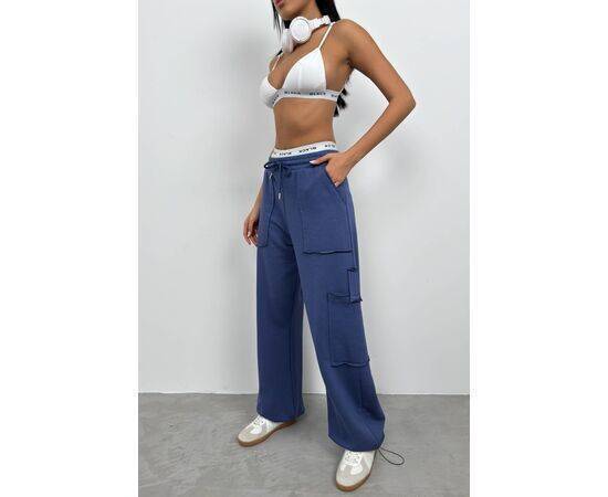 Women's Sweatpants with Elastic Legs & Cargo Pocket