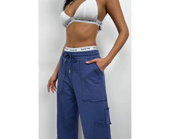 Women's Sweatpants with Elastic Legs & Cargo Pocket