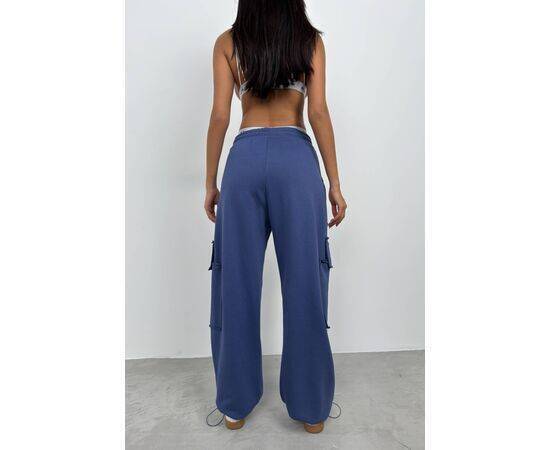 Women's Sweatpants with Elastic Legs & Cargo Pocket