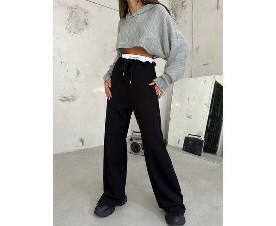 Women's Wide Leg Sweatpants with Stitching Detail