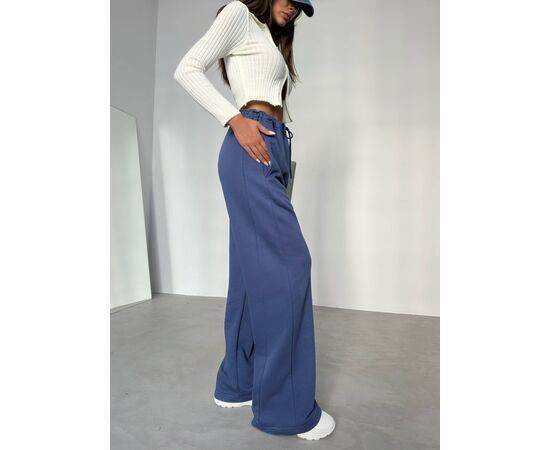 Women's Wide Leg Sweatpants with Stitching Detail