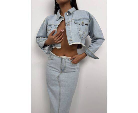 Women's Waist End Seamless Denim Jacket