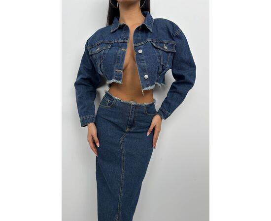 Women's Waist End Seamless Denim Jacket