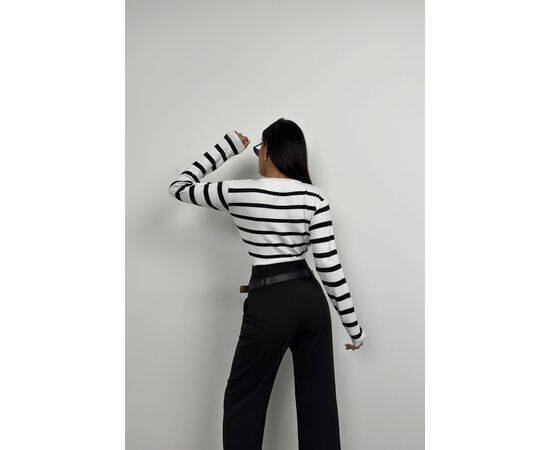 Women's Striped Crew Neck Knitwear Blouse