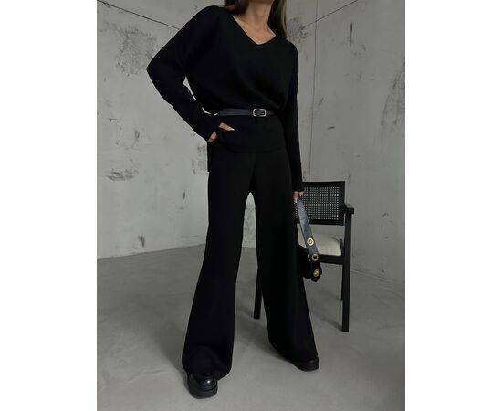 Women's V-Neck Knitwear Sweater & Trousers Set