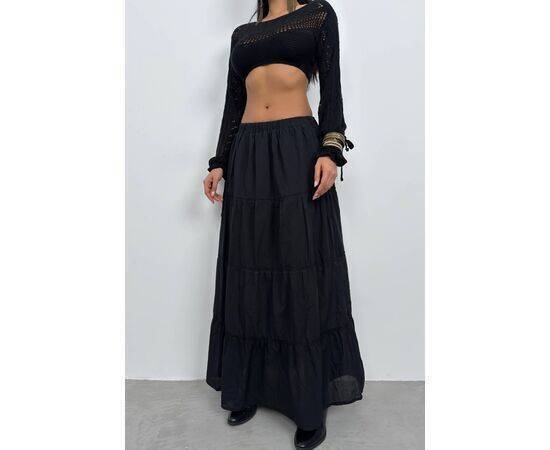 Women's Elastic Waist Maxi Skirt