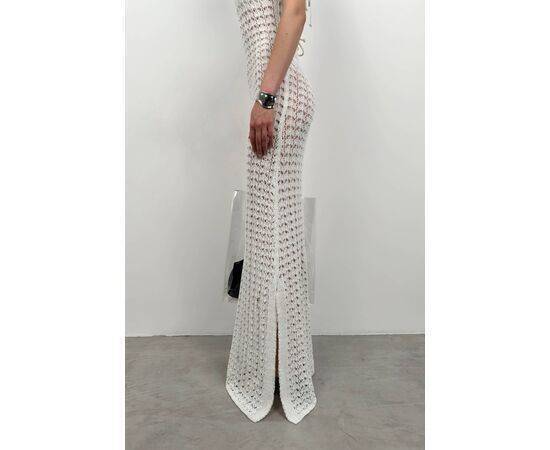 Women's Openwork Dress with Slit Detail