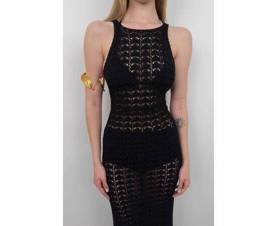 Women's Openwork Dress with Slit Detail