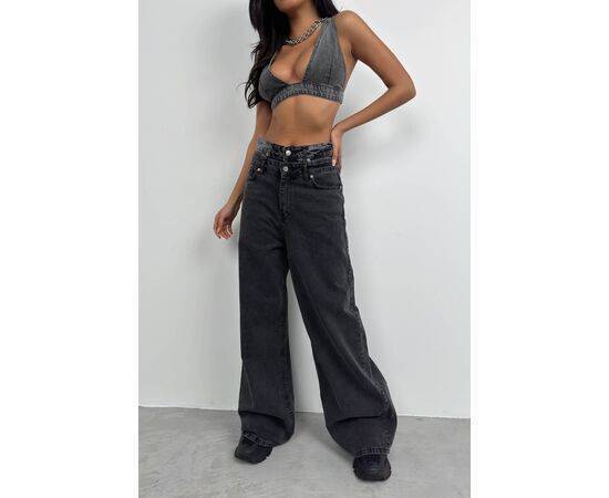 Women's Double Belt High Waist Jeans