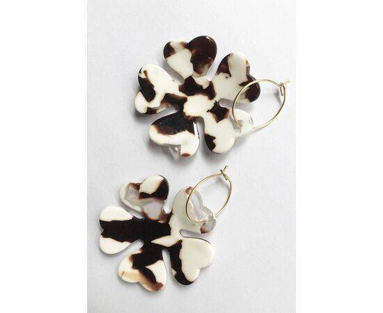 Flower Natural Stone Look Dangle Earrings