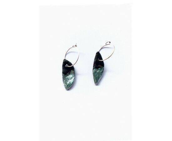 Women's Polymer Clay Handmade Earrings with Metallic Detail