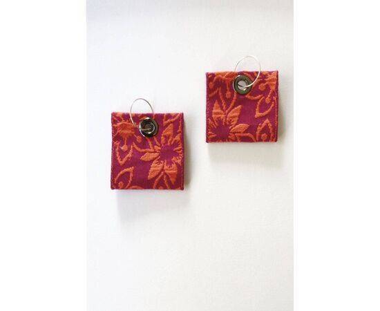 Flower Patterned Fabric Earrings