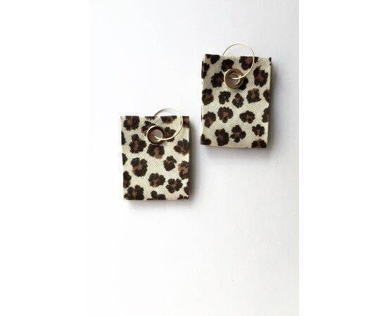 Leopard Pattern Fabric Earrings