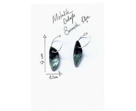 Women's Polymer Clay Handmade Earrings with Metallic Detail