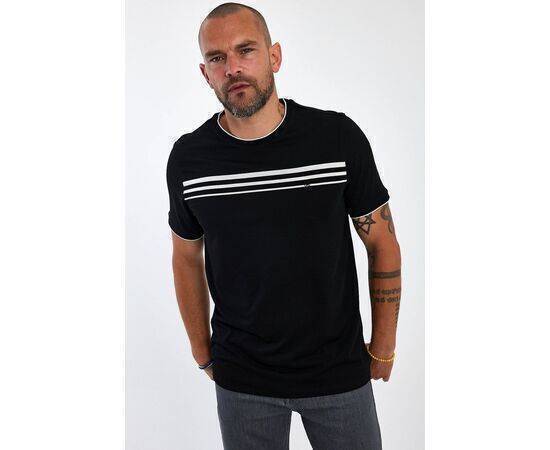 Crew-Neck Striped Short Sleeve T-shirt