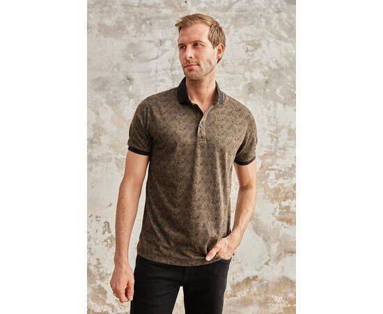 Patterned Polo Neck Short Sleeve T-Shirt