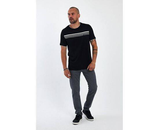 Crew-Neck Striped Short Sleeve T-shirt