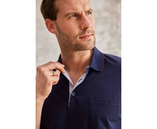 Polo Neck Short Sleeve T-Shirt with Pockets