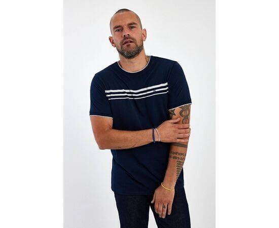 Crew-Neck Striped Short Sleeve T-shirt