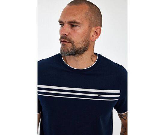 Crew-Neck Striped Short Sleeve T-shirt