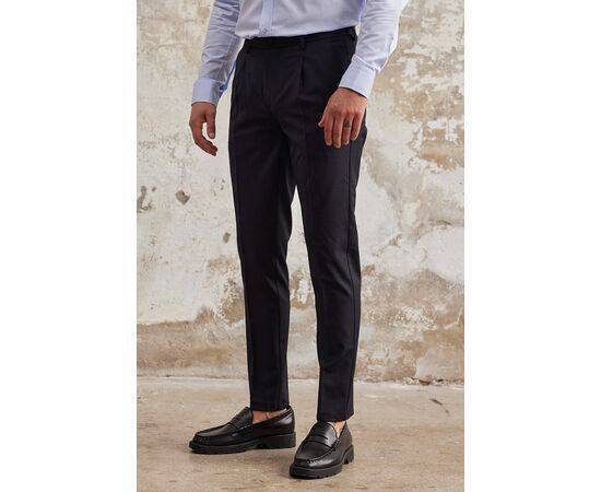 Pleated Trousers with Elastic Waist