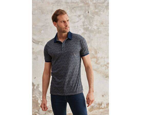 Patterned Polo Neck Short Sleeve T-Shirt