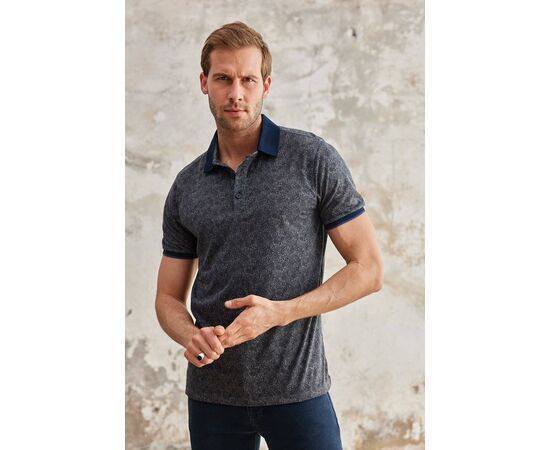 Patterned Polo Neck Short Sleeve T-Shirt