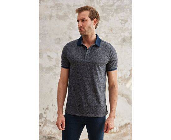 Patterned Polo Neck Short Sleeve T-Shirt