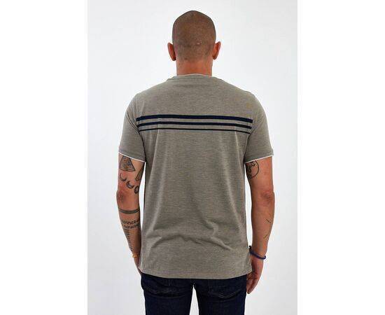 Crew-Neck Striped Short Sleeve T-shirt