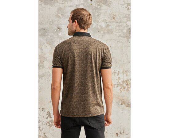 Patterned Polo Neck Short Sleeve T-Shirt