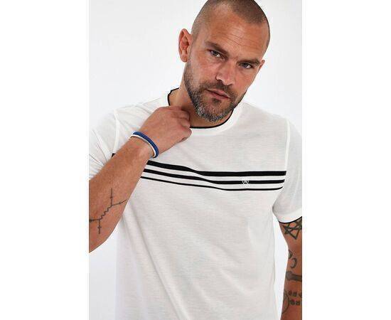 Crew-Neck Striped Short Sleeve T-shirt