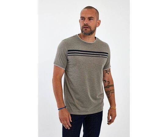 Crew-Neck Striped Short Sleeve T-shirt