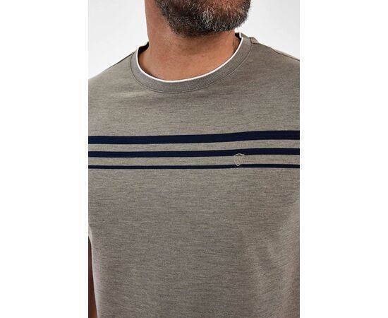 Crew-Neck Striped Short Sleeve T-shirt