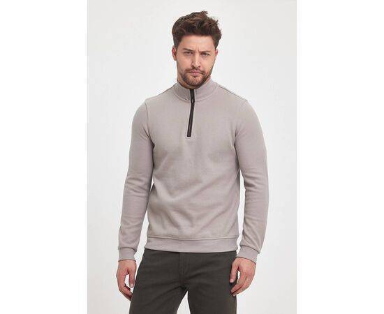 High Collar Sweatshirt with Zipper