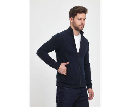 High Collar Cardigan with Zipper