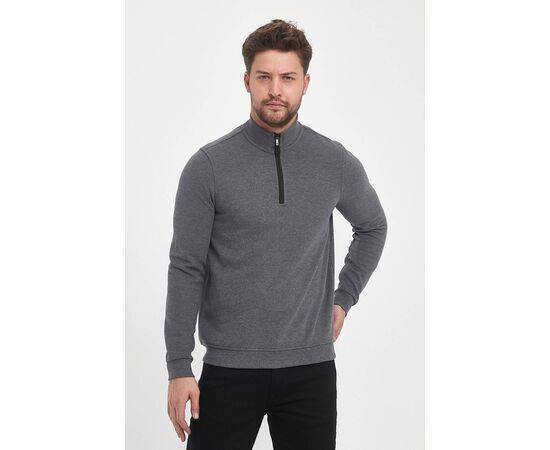 High Collar Sweatshirt with Zipper