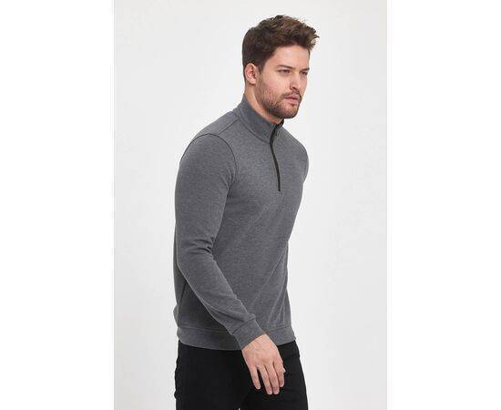 High Collar Sweatshirt with Zipper