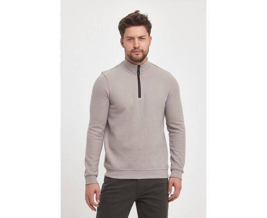 High Collar Sweatshirt with Zipper