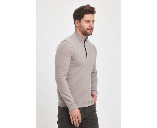 High Collar Sweatshirt with Zipper