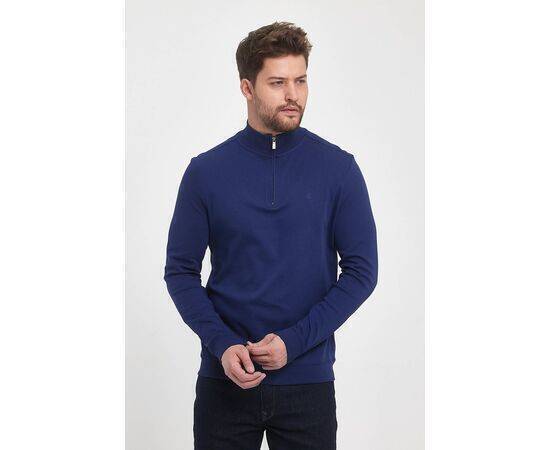 Zippered Stand-Up Collar Sweatshirt