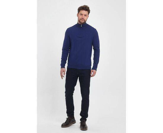 Zippered Stand-Up Collar Sweatshirt